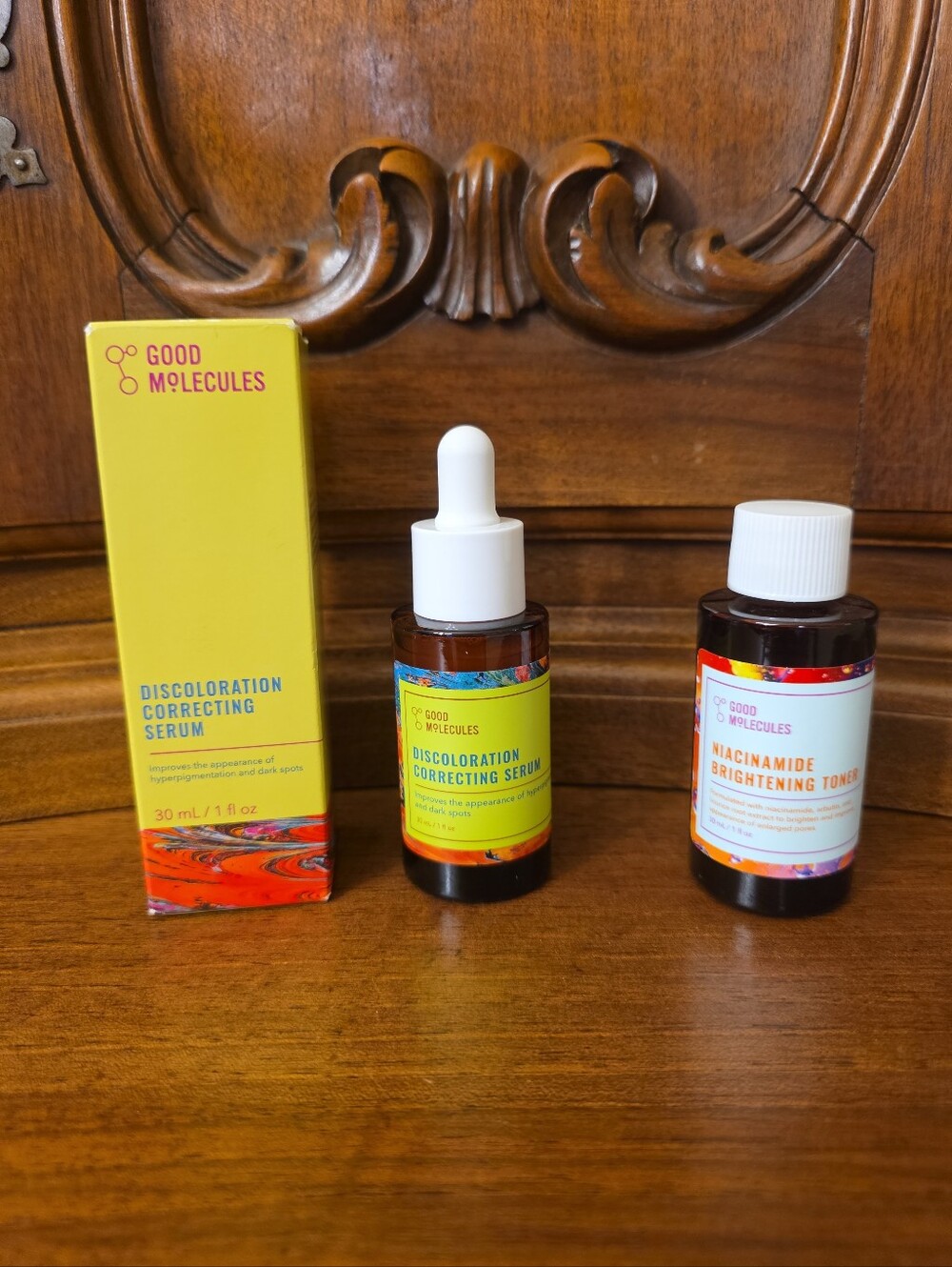Good Molecules Correcting Serum & Niacinamide Brightening Toner, 1oz each--NIB